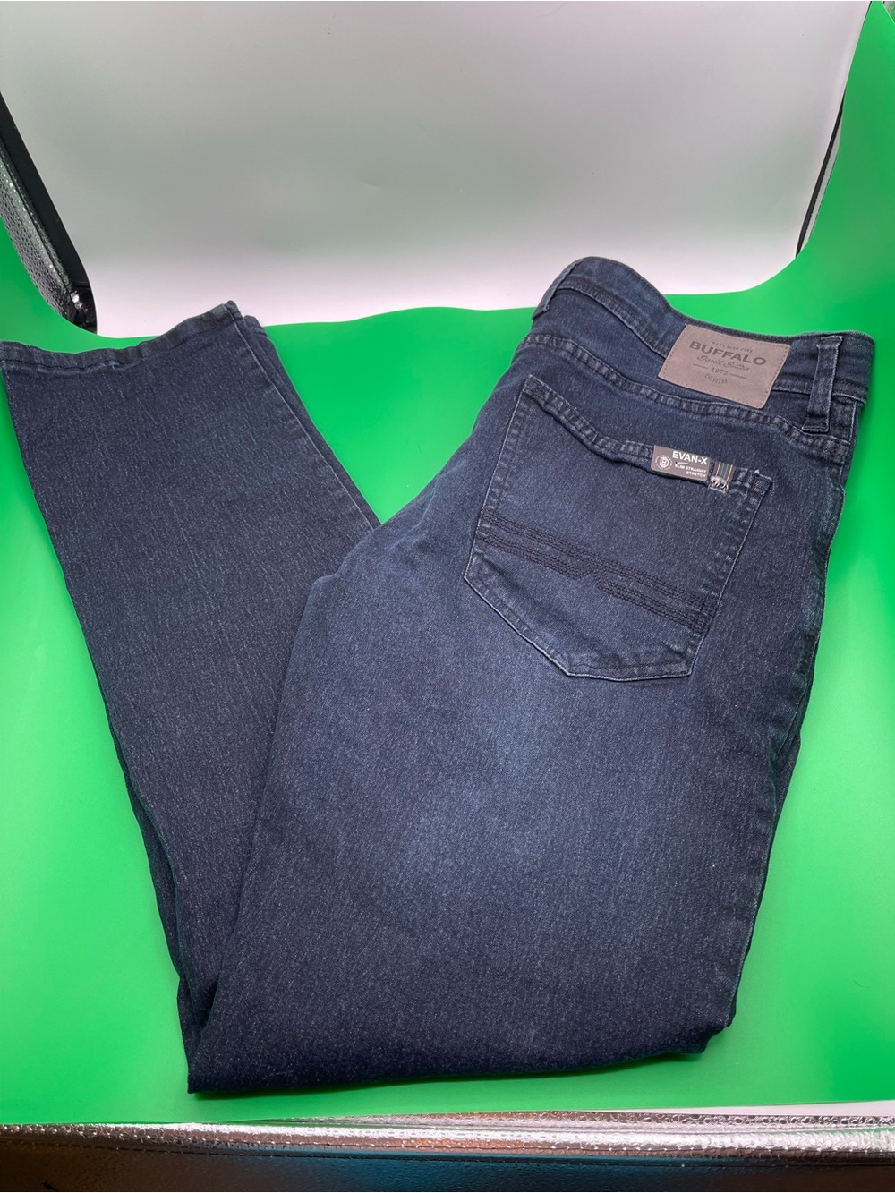 Buffalo David Bitton Ash Jeans Mens  Slim Dark Wash Indigo Denim 34x32 byNew NWT
